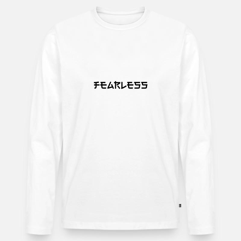 Fearless - Männer Premium Bio Langarmshirt - Weiß