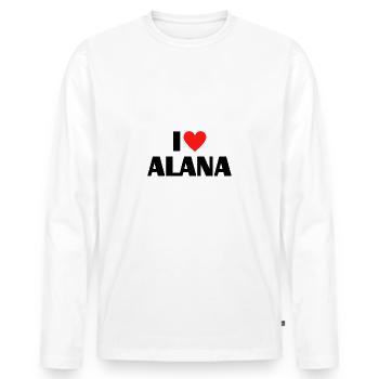 I Love Alana Heart Graphic Name Gift - Men's Premium Organic Long Sleeve Shirt - white - Front - Nico (187cm)