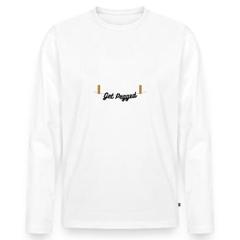 Get Pegged - Men's Premium Organic Long Sleeve Shirt - white - Front - Nico (187cm)