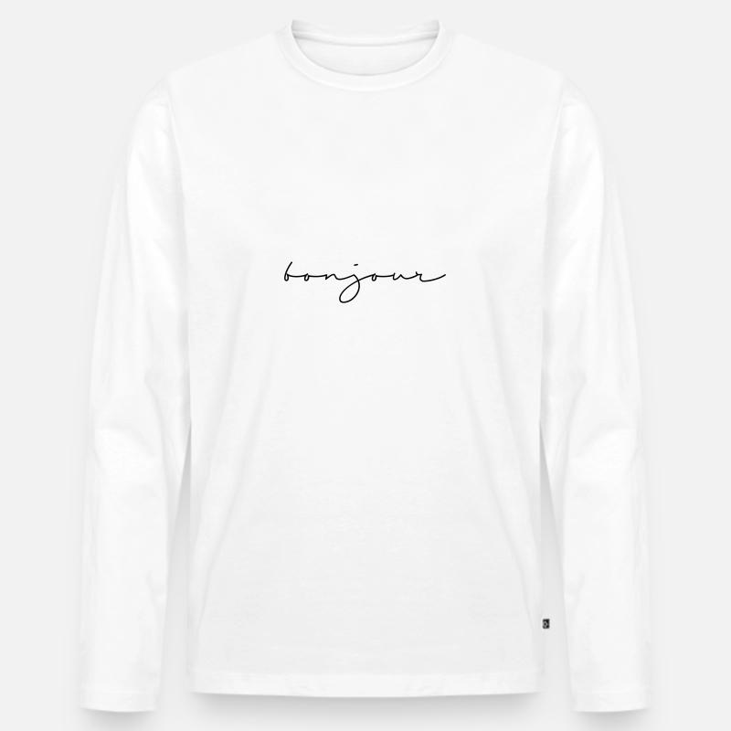 bonjour - Männer Premium Bio Langarmshirt - Weiß