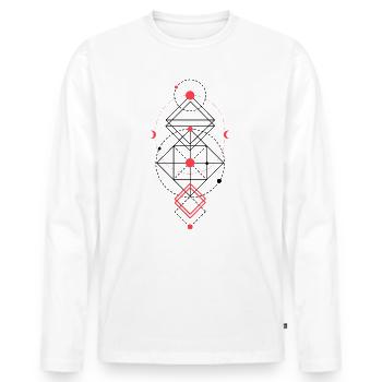 Sacred geometry - Men's Premium Organic Long Sleeve Shirt - white - Front - Nico (187cm)