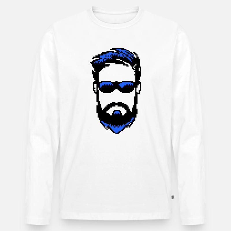 Bartträger Männlichkeit Bart ziegenbart - Männer Premium Bio Langarmshirt - Weiß