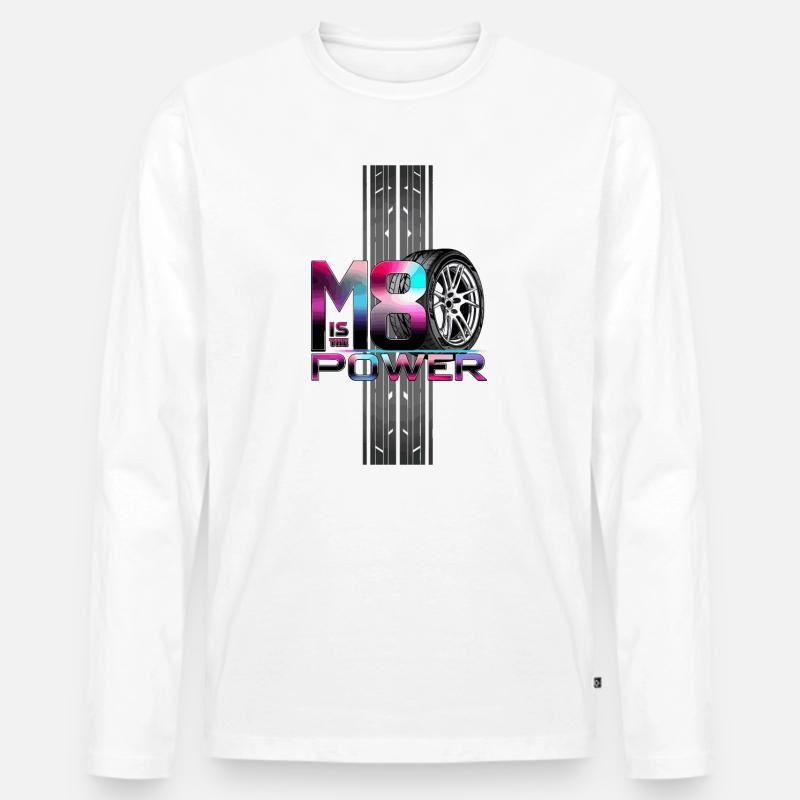 M8 Power - Männer Premium Bio Langarmshirt - Weiß