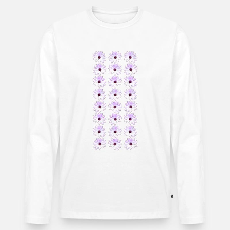 Margeriten - Männer Premium Bio Langarmshirt - Weiß