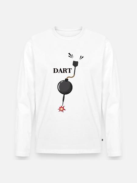 Dart Dartpfeil Dartlegende - Männer Premium Bio Langarmshirt - Weiß