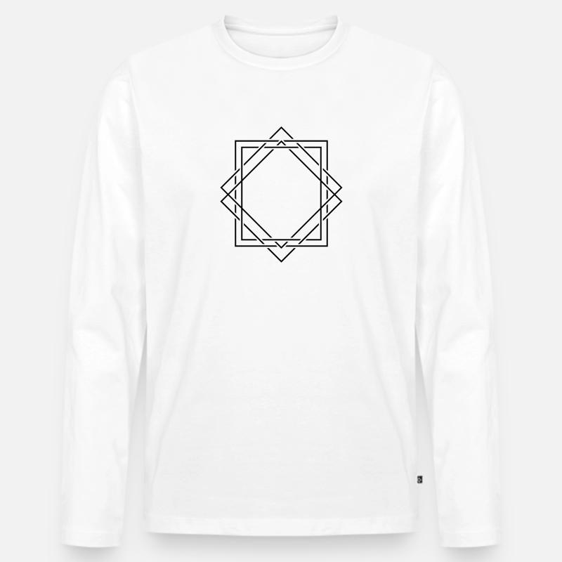 Rahmen Retro - Männer Premium Bio Langarmshirt - Weiß