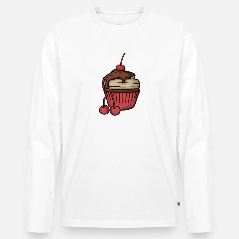 Cupcake - Men's Premium Organic Long Sleeve Shirt - white