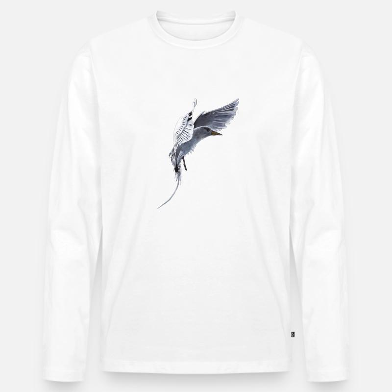 Weißschwanz Tropenvogel - Männer Premium Bio Langarmshirt - Weiß