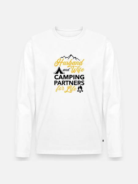 camping - Men's Premium Organic Long Sleeve Shirt - white