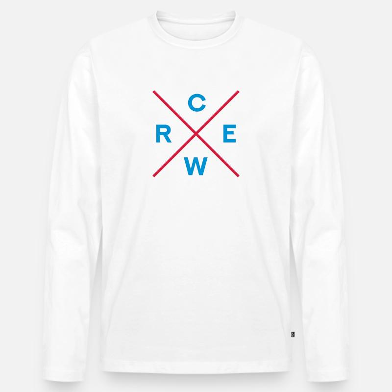 crew - Männer Premium Bio Langarmshirt - Weiß
