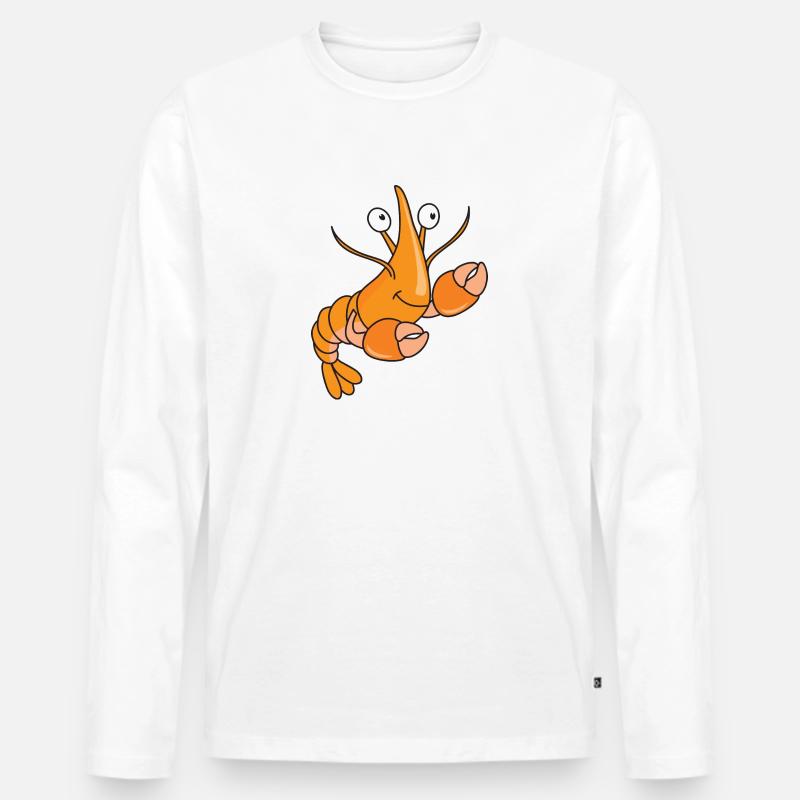 Lustiger Niedlicher Hummer Meereskrustentiere - Männer Premium Bio Langarmshirt - Weiß