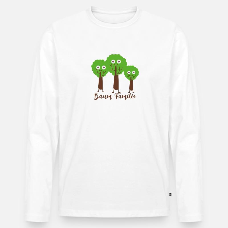 baum familie,bäume,familie,comic,3 - Männer Premium Bio Langarmshirt - Weiß