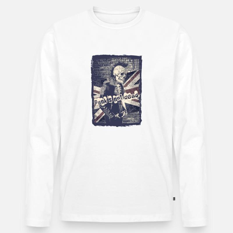 Punks nicht tot - Männer Premium Bio Langarmshirt - Weiß