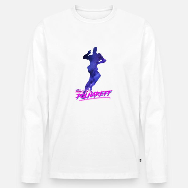 Polnareff Outrun - Männer Premium Bio Langarmshirt - Weiß