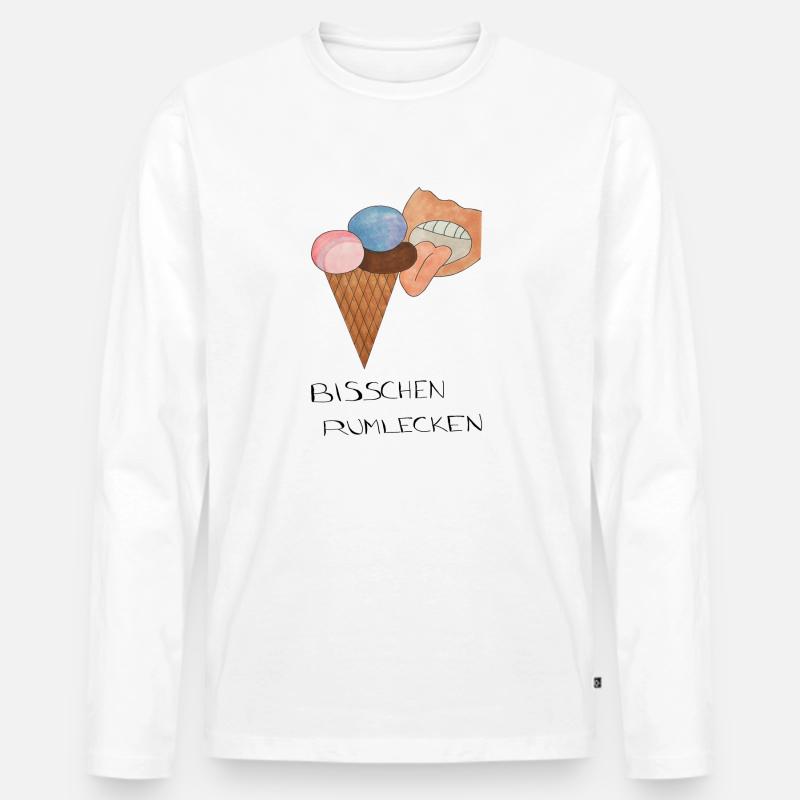 BisschenRumlecken - Männer Premium Bio Langarmshirt - Weiß
