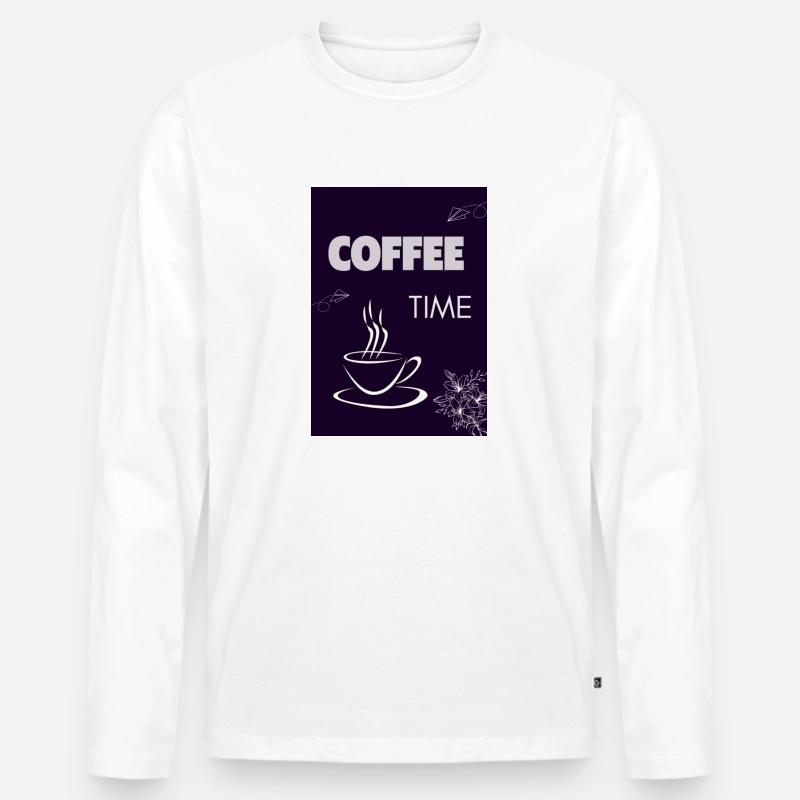 Coffee Time - Männer Premium Bio Langarmshirt - Weiß
