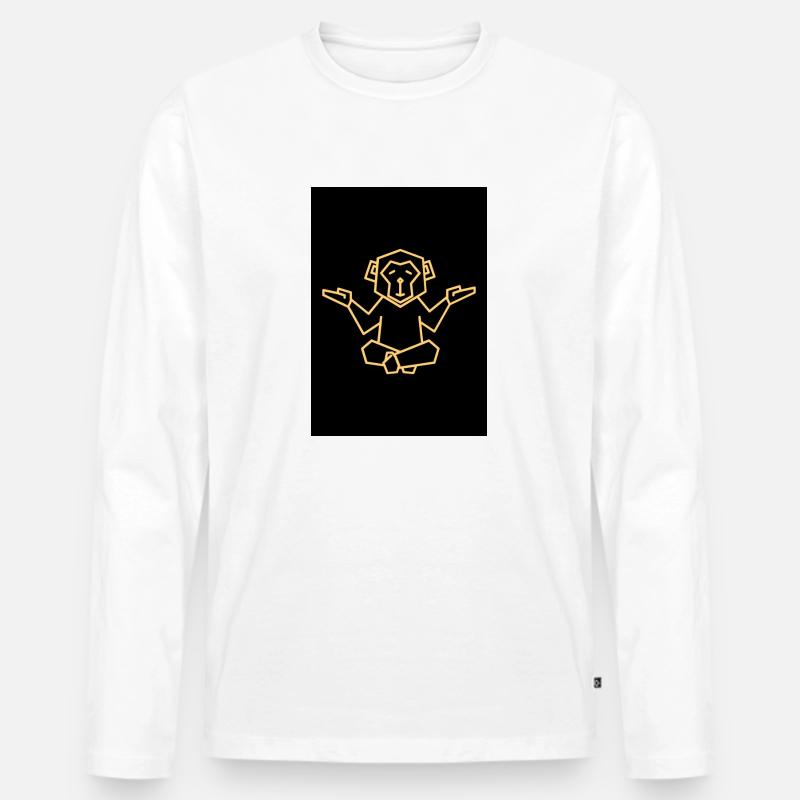 Like a Monkey Design - Männer Premium Bio Langarmshirt - Weiß