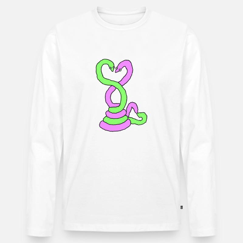 Sneks - Männer Premium Bio Langarmshirt - Weiß