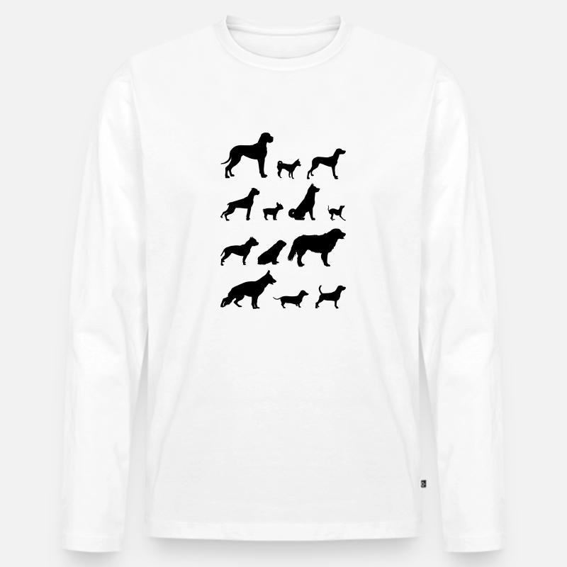 hunde schattenriss 1 - Männer Premium Bio Langarmshirt - Weiß