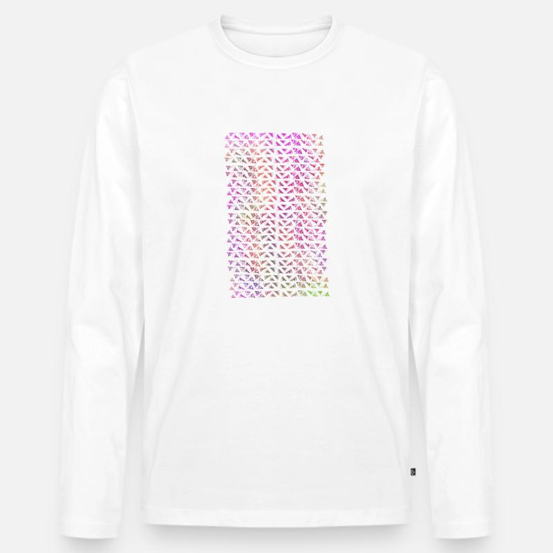 Buntes Muster - Männer Premium Bio Langarmshirt - Weiß