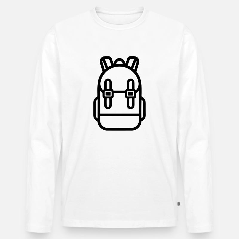 Rucksack - Männer Premium Bio Langarmshirt - Weiß