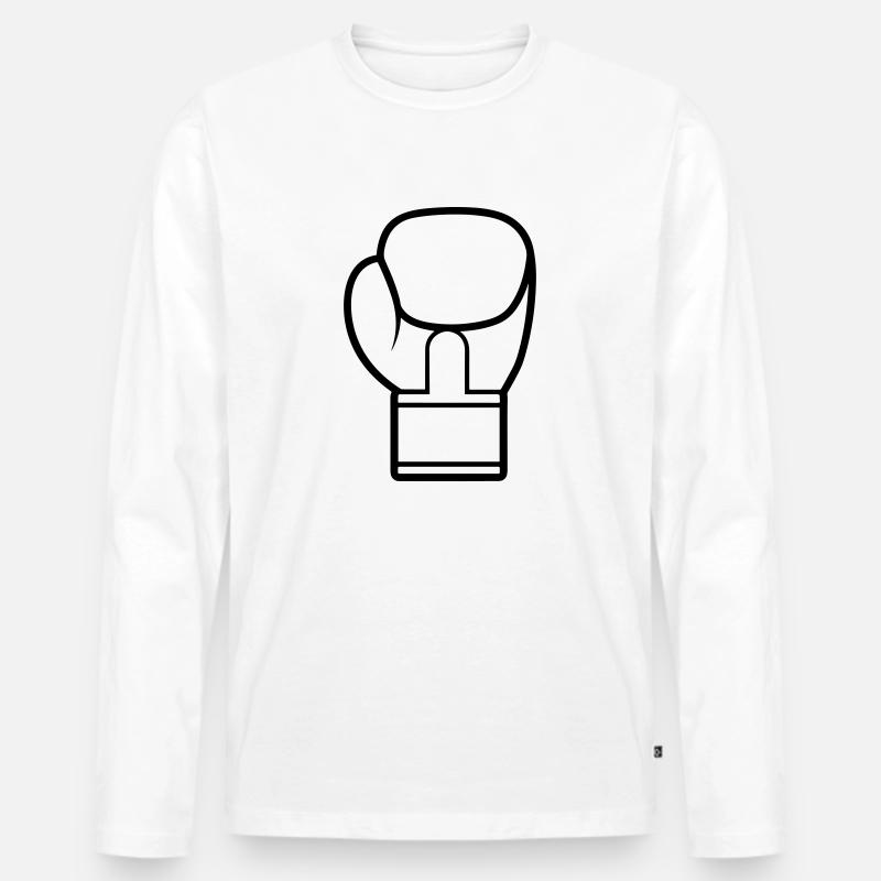 Boxhandschuh - Männer Premium Bio Langarmshirt - Weiß