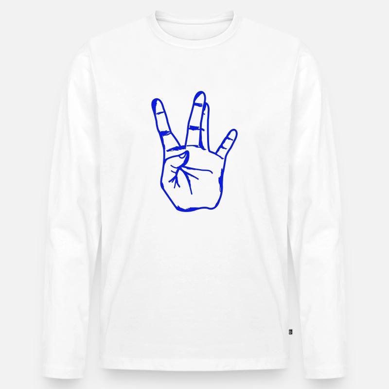 hand westside - Männer Premium Bio Langarmshirt - Weiß
