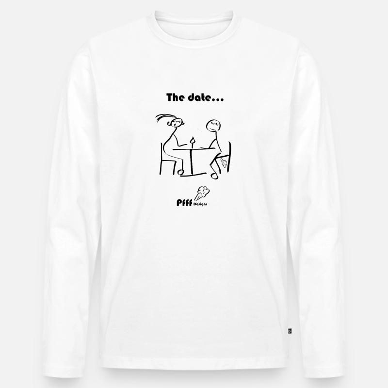 date Pfff - Männer Premium Bio Langarmshirt - Weiß