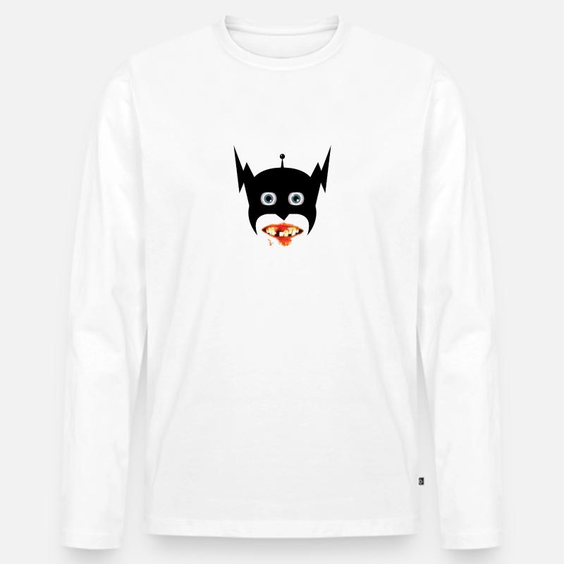 Herr Lightning - Männer Premium Bio Langarmshirt - Weiß