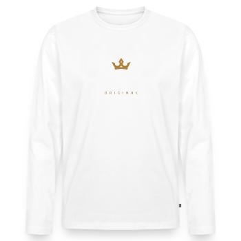 Walz Original Familienlogo - Männer Premium Bio Langarmshirt - Weiß - Vorne - Nico (187cm)