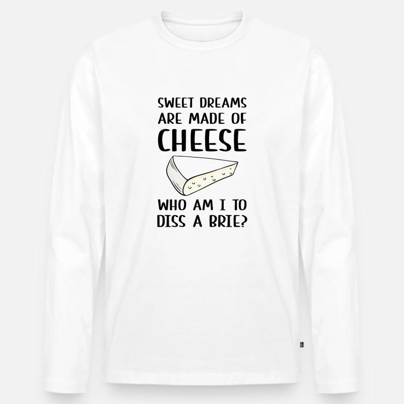 Diss A Brie - Männer Premium Bio Langarmshirt - Weiß