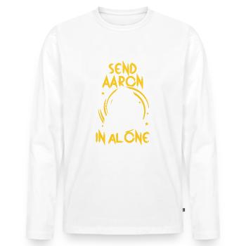 Send Aaron alone - Männer Premium Bio Langarmshirt - Weiß - Vorne - Nico (187cm)