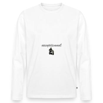 Un super motard papy grand-père moto humoristique - T-shirt manches longues Premium bio Homme - blanc - Devant - Nico (187cm)