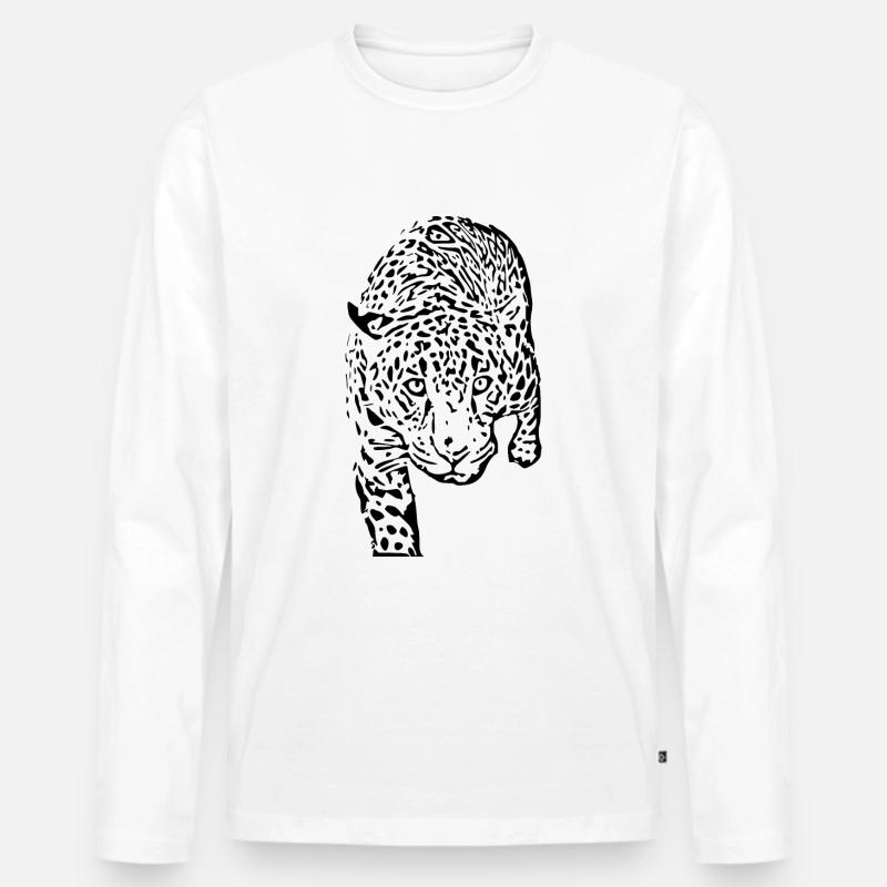 leopard schwarz schwarzer Leopard - Männer Premium Bio Langarmshirt - Weiß