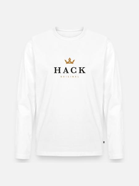 Hack Original Family Logo - Men's Premium Organic Long Sleeve Shirt - white