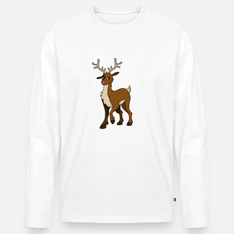 Rudolph - Männer Premium Bio Langarmshirt - Weiß