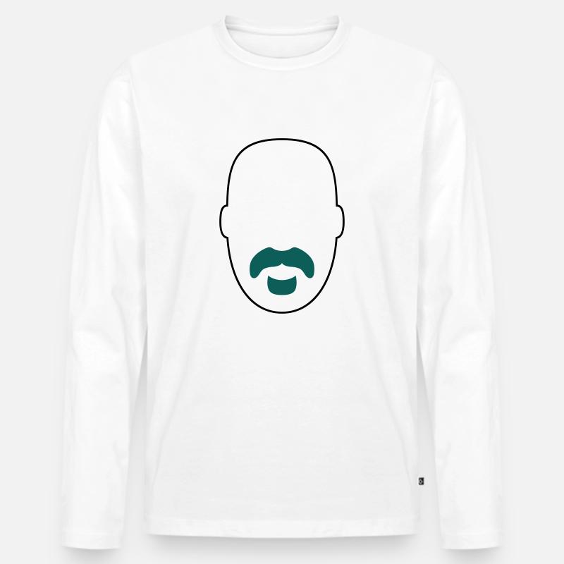 »Frank Zappa« Beard 2 - Männer Premium Bio Langarmshirt - Weiß