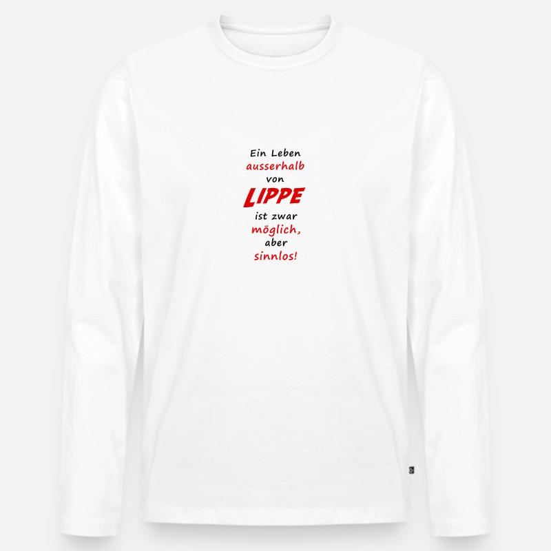 ausserhalb von Lippe - Männer Premium Bio Langarmshirt - Weiß