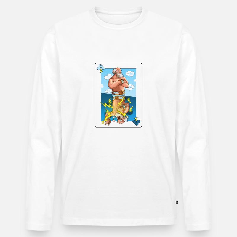 stümperhaften Zeus - Männer Premium Bio Langarmshirt - Weiß