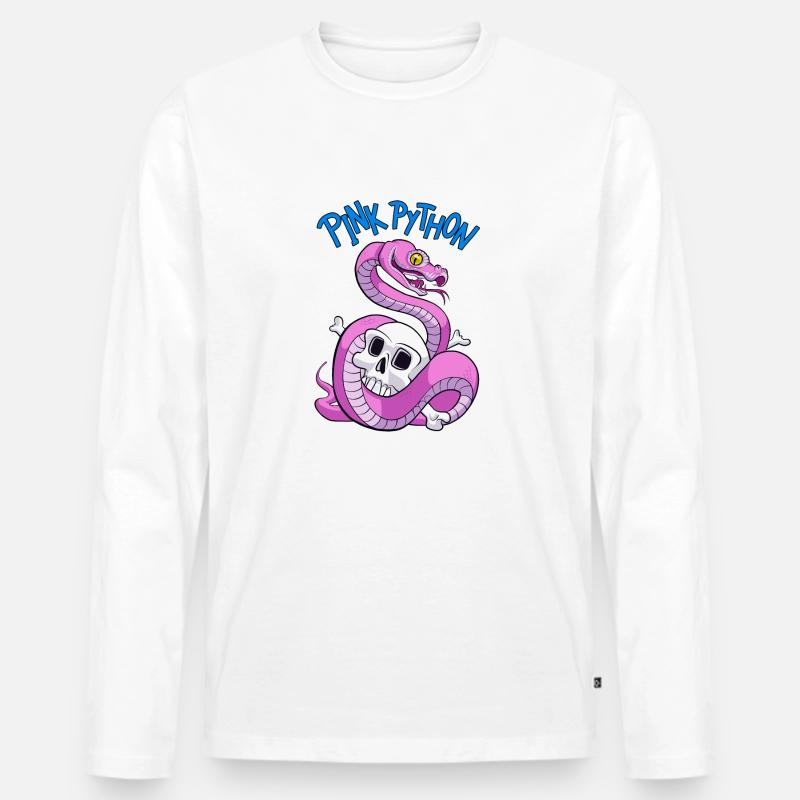 Pink Python (Blue) - T-shirt manches longues Premium bio Homme - blanc