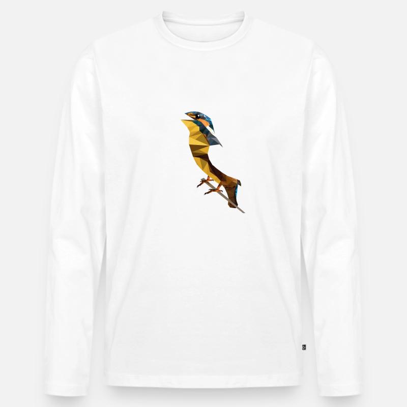 Eisvogel - Männer Premium Bio Langarmshirt - Weiß