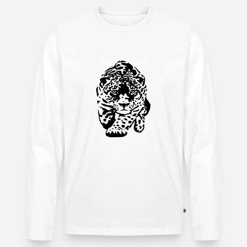 jaguar - Männer Premium Bio Langarmshirt - Weiß