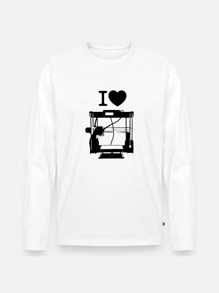 I love 3d printing - Männer Premium Bio Langarmshirt - Weiß