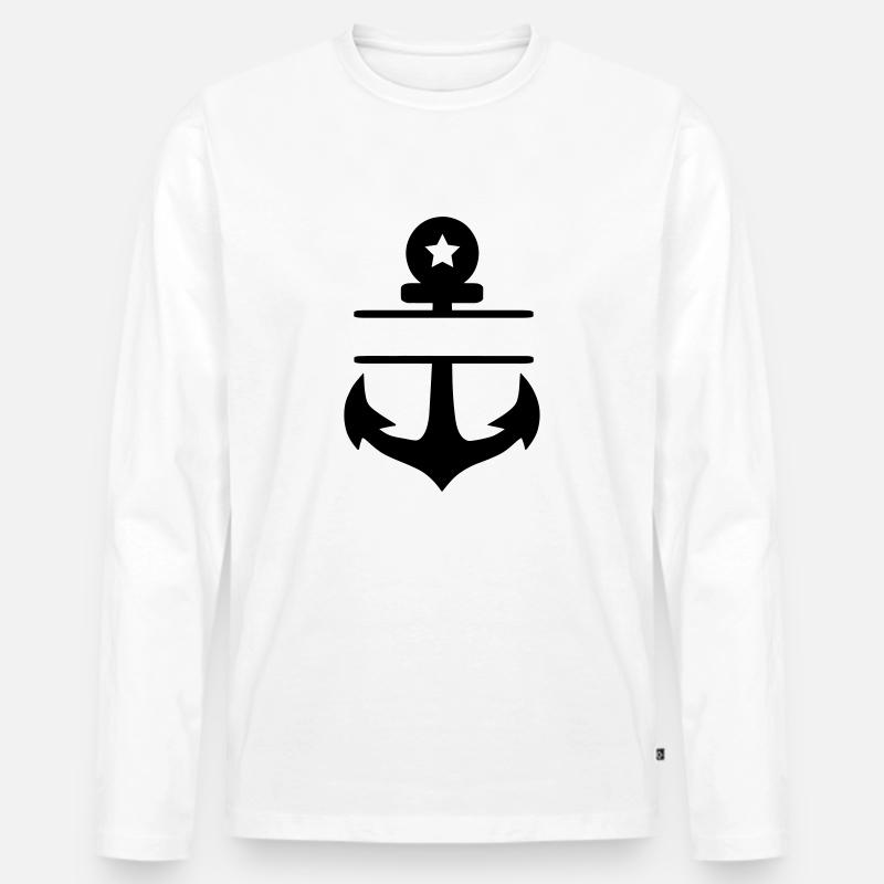 anker blanco stern - Männer Premium Bio Langarmshirt - Weiß