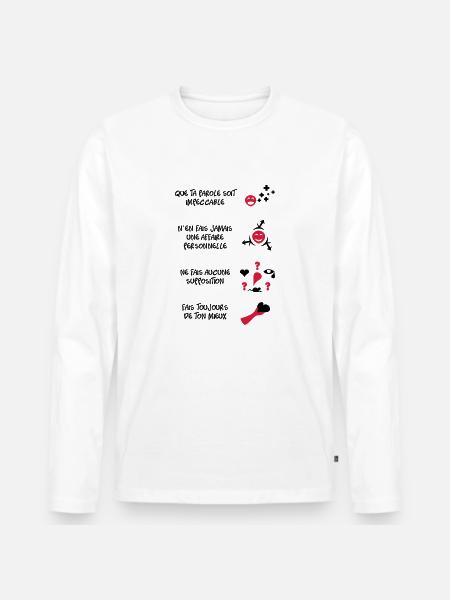 4 toltèques - T-shirt manches longues Premium bio Homme - blanc