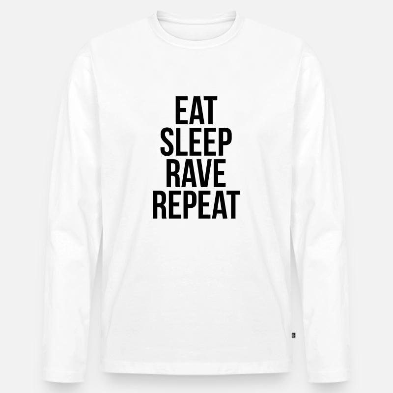 eat sleep rave repeat - Männer Premium Bio Langarmshirt - Weiß