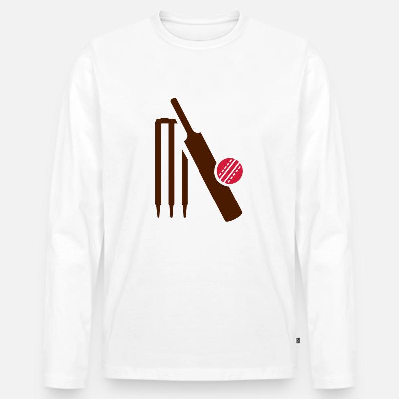 Cricket - Männer Premium Bio Langarmshirt - Weiß