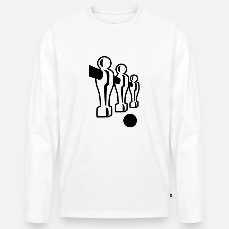 Tischkicker - Männer Premium Bio Langarmshirt - Weiß