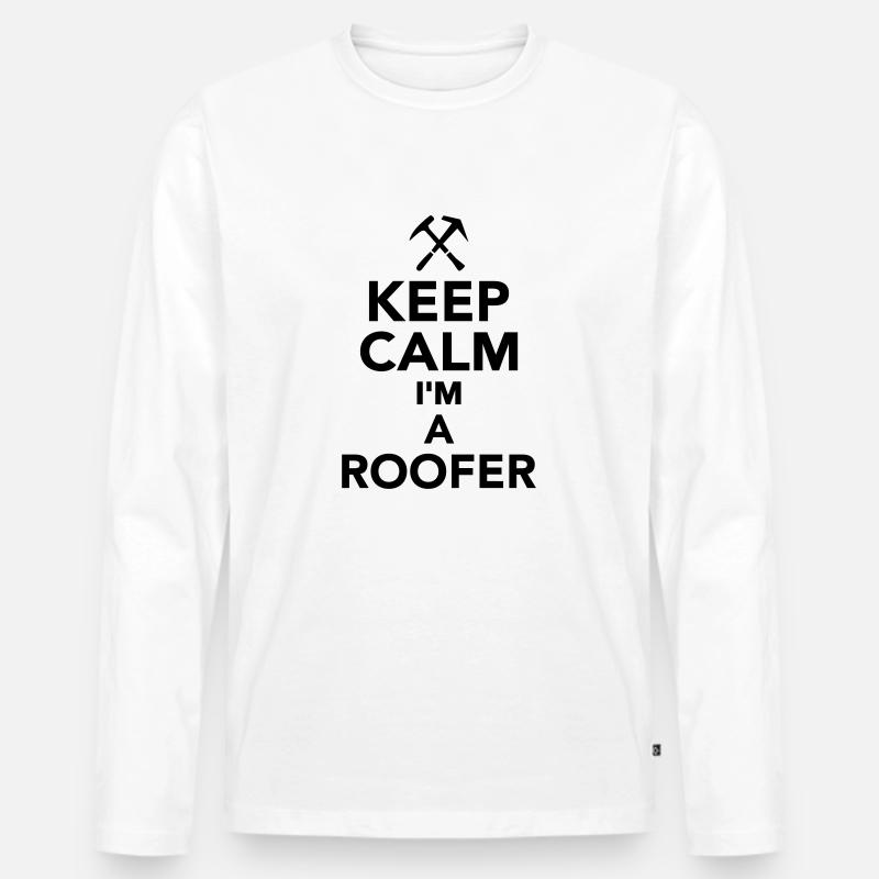 Dachdecker - Männer Premium Bio Langarmshirt - Weiß