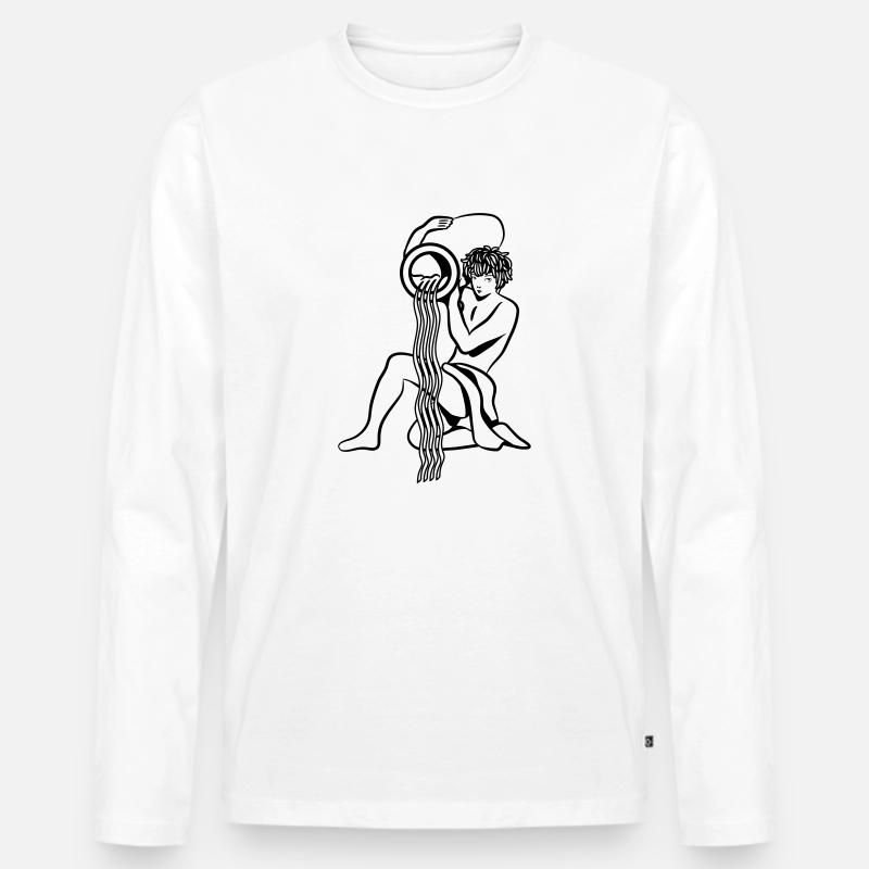 wassermann Horoskop sternzeichen - Männer Premium Bio Langarmshirt - Weiß